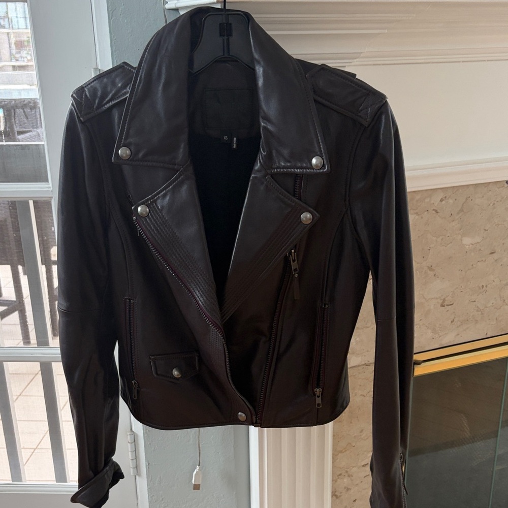 PAIGE Dark Brown Leather Jacket
